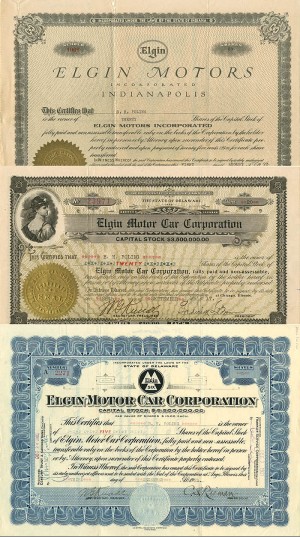 Elgin Motor Car Corporation - Set of 3